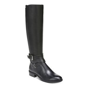 NWT SAM EDELMAN Womens Black Pansy Almond Block Heel Leather Riding Boot 7 M